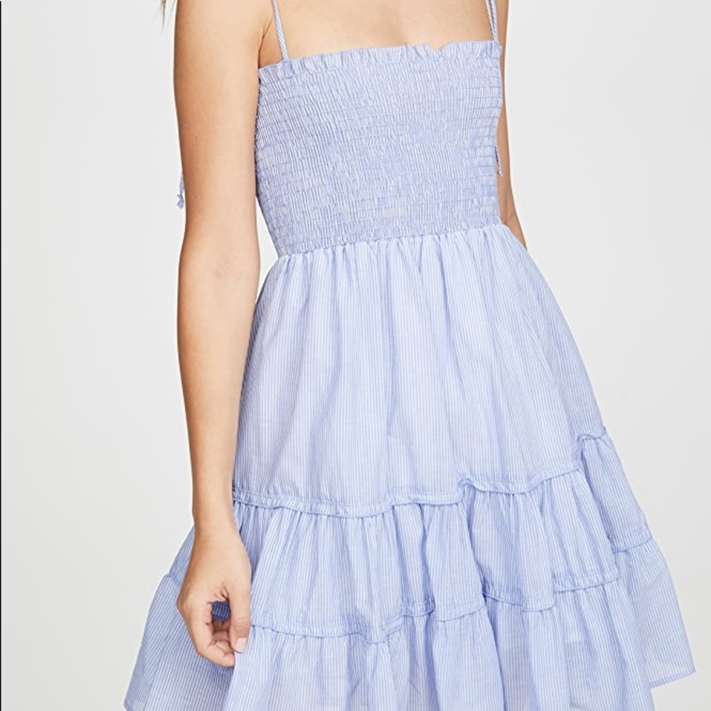 Blue and White Striped Dress